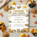 Search for baby under construction invitations Baby boy