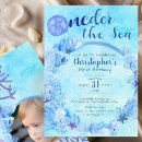 Search for sea birthday invitations Modern