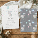 Search for elephant 1st birthday invitations Elegant
