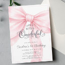 Search for pink bow birthday invitations Little miss onederful