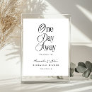 Search for one day away rehearsal dinner signs Black and white