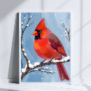 Search for cardinals in winter posters Red