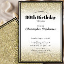 Search for black and gold 80th birthday invitations Chic