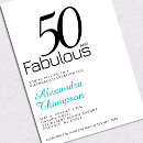 Search for fifty and fabulous invitations Minimal typography simple