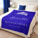 Search for royal blue and white blankets For her