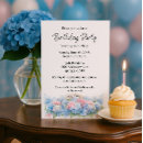 Search for blue hydrangea birthday invitations Celebration