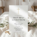 Search for gold cross first communion invitations Modern