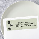 Search for green paw print return address labels Modern