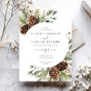 Search for winter greenery wedding invitations Pine cone
