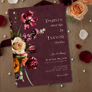 Search for burgundy floral wedding invitations Elegant