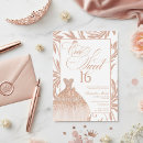 Search for rose sweet 16 invitations Rose gold glitter