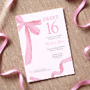 Search for bow sweet 16 invitations Blush pink