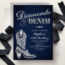 Search for denim party invitations Glam