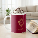 Search for burgundy and gold mugs Initial