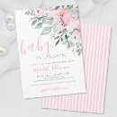 Search for blush pink floral invitations Baby in bloom