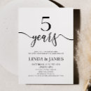 Search for 5th wedding anniversary invitations Minimal minimalist
