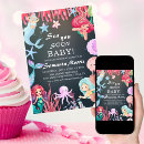 Search for pink mermaid baby shower invitations Ocean animals