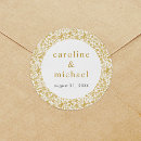 Search for floral round wedding stickers Gold