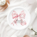 Search for bow plates Pink bow birthday