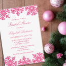 Search for snowflakes bridal shower invitations Pink