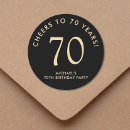 Search for 70 years stickers Black gold