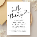 Search for black and white 30th birthday invitations Typography