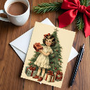 Search for vintage mid century christmas cards Green