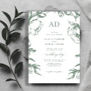 Search for green floral wedding invitations Elegant