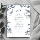 Search for dusty blue floral wedding invitations Elegant