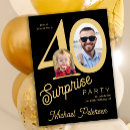 Search for black and gold 40th birthday invitations Typography