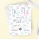 Search for snowflake gender reveal invitations Winter wonderland