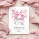 Search for girls just wanna be one invitations Pink bow