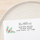 Search for holly berries return address labels Watercolor
