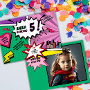 Search for girls superhero birthday invitations Modern