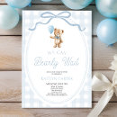 Search for blue teddy bear baby shower invitations We can bearly wait