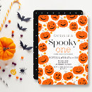 Search for spooky one birthday invitations Orange