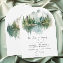 Search for mountain lake wedding invitations Watercolor
