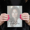 Search for minimal birthday invitations Fifty and fabulous