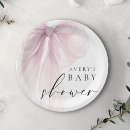 Search for ribbon plates Pink bow baby shower
