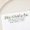 Search for red and green return address labels Mistletoe