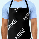 Search for key pattern monogram aprons Black and white