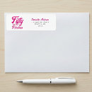 Search for 50th birthday return address labels Girly