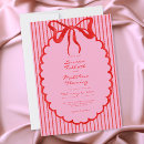 Search for red bow invitations Red and pink