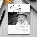 Search for look whos sixty invitations Black and white