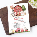 Search for red tractor baby shower invitations For her
