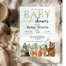 Search for friends baby shower invitations Forest baby animals