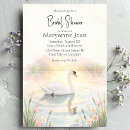 Search for swan bridal shower invitations Watercolor