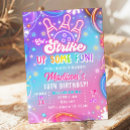 Search for girls bowling party invitations Glow in the dark