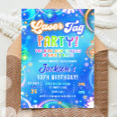Search for laser tag birthday invitations Glow birthday party
