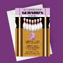 Search for purple bowling invitations Retro